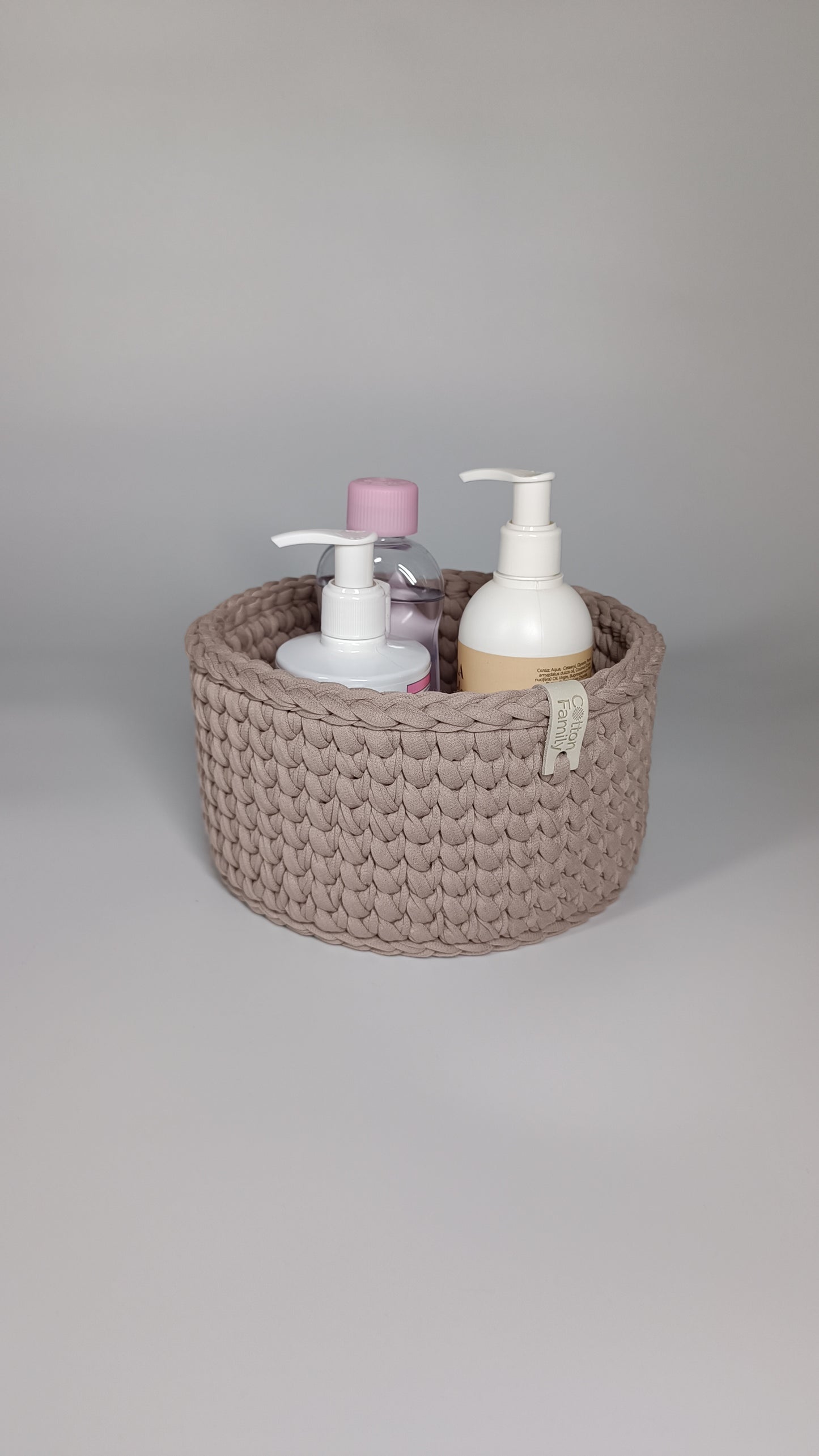 CLASSIC Set — French Gray | Handmade Round Crochet Storage Baskets (Set of 3)