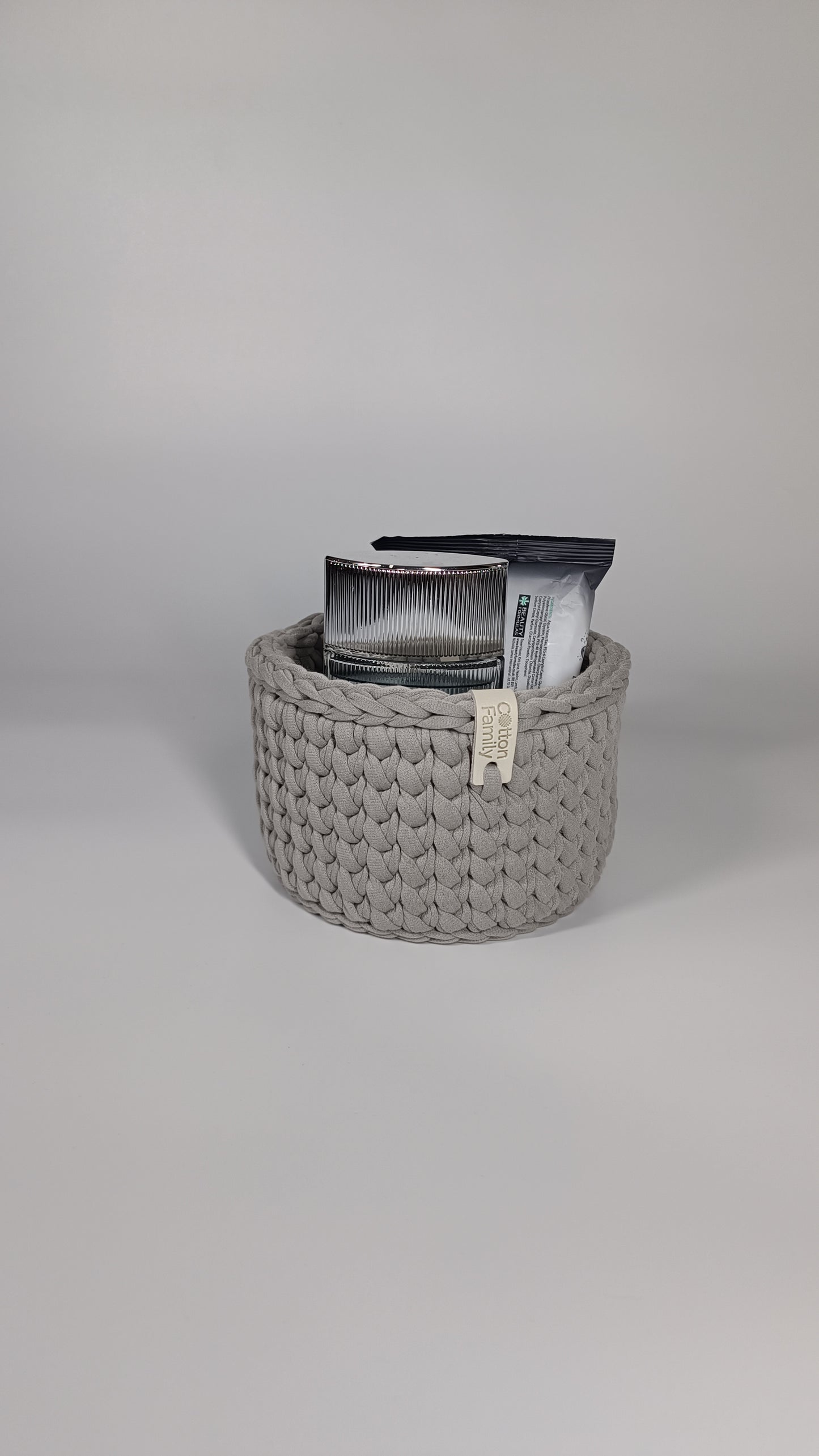 CLASSIC Set — Warm Gray | Handmade Round Crochet Storage Baskets (Set of 3)