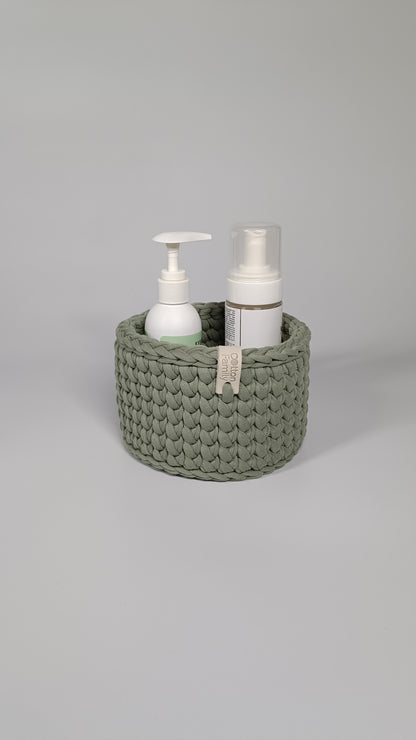 CLASSIC Set — Sage Mist | Handmade Round Crochet Storage Baskets (Set of 3)