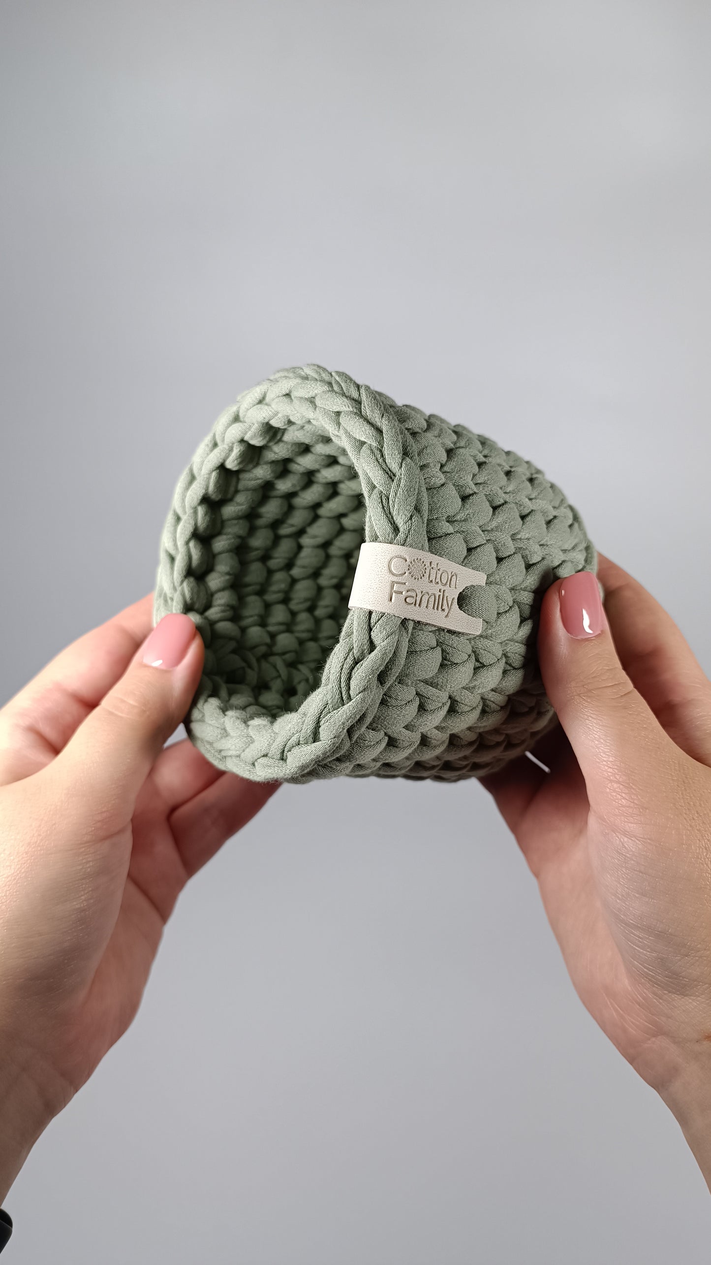 CLASSIC Set — Sage Mist | Handmade Round Crochet Storage Baskets (Set of 3)