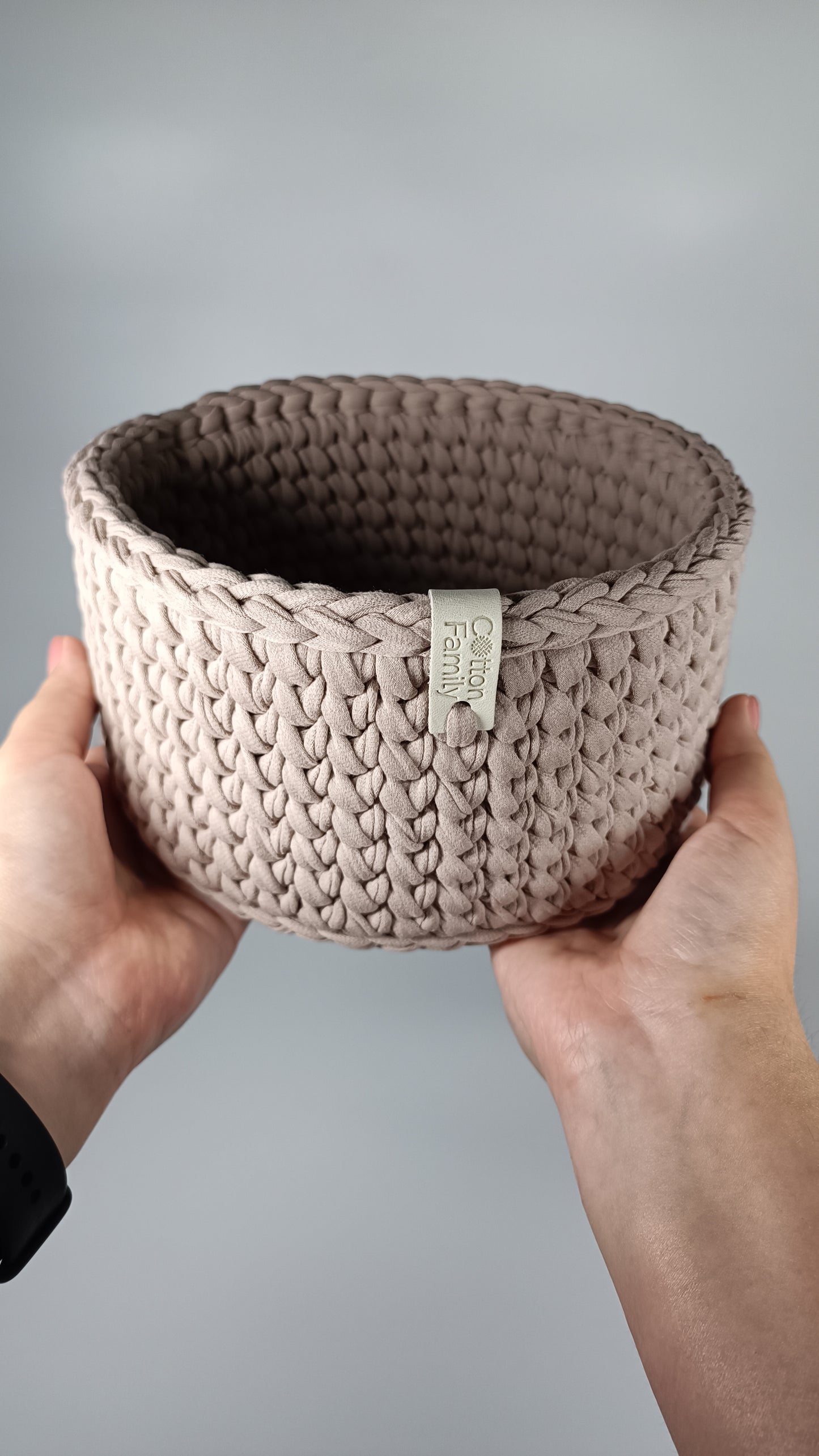 CLASSIC Set — French Gray | Handmade Round Crochet Storage Baskets (Set of 3)