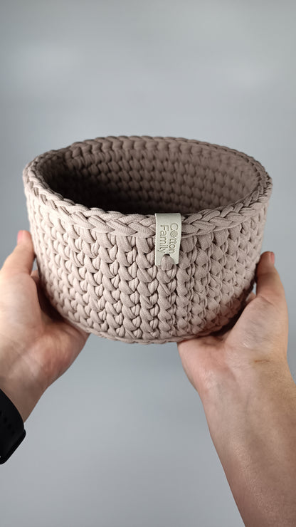 CLASSIC Set — French Gray | Handmade Round Crochet Storage Baskets (Set of 3)