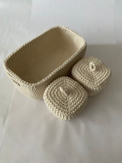 QUAD BOX Set — Natural | Handcrafted Bathroom & Home Organizers