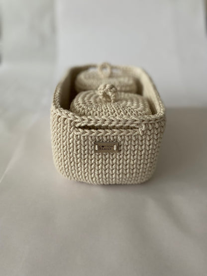 QUAD BOX Set — Natural | Handcrafted Bathroom & Home Organizers