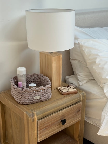 Petal Basket — French Gray | Minimalist Crochet Storage by Cotton Family Design