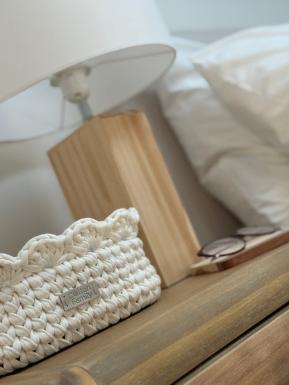 Petal Basket — Milk | Soft-Edge Decorative Storage by Cotton Family Design