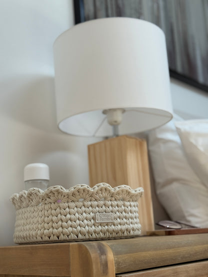 Petal Basket — Ivory | Handmade Decorative Storage by Cotton Family Design