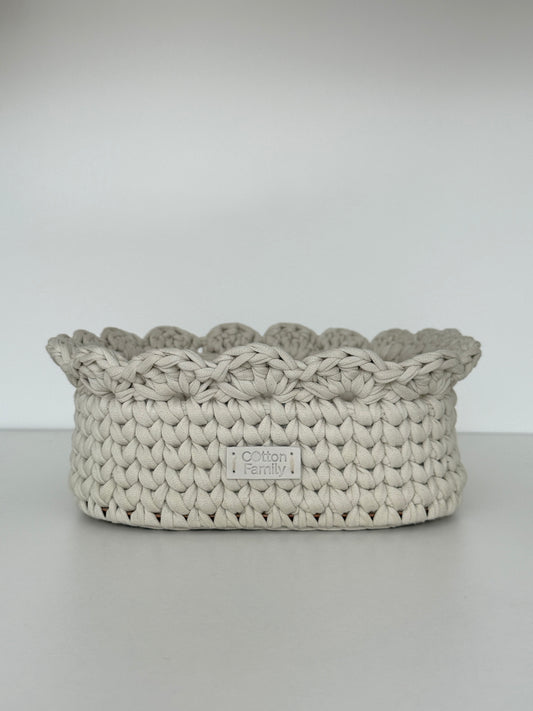 Petal Basket — Ivory | Handmade Decorative Storage by Cotton Family Design