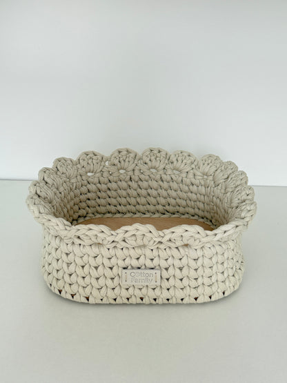 Petal Basket — Ivory | Handmade Decorative Storage by Cotton Family Design