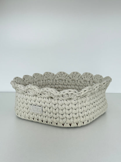 Petal Basket — Ivory | Handmade Decorative Storage by Cotton Family Design