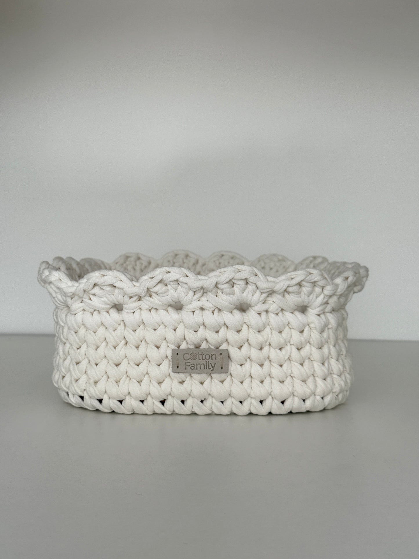 Petal Basket — Milk | Soft-Edge Decorative Storage by Cotton Family Design