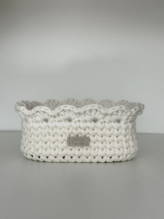 Petal Basket — Milk | Soft-Edge Decorative Storage by Cotton Family Design
