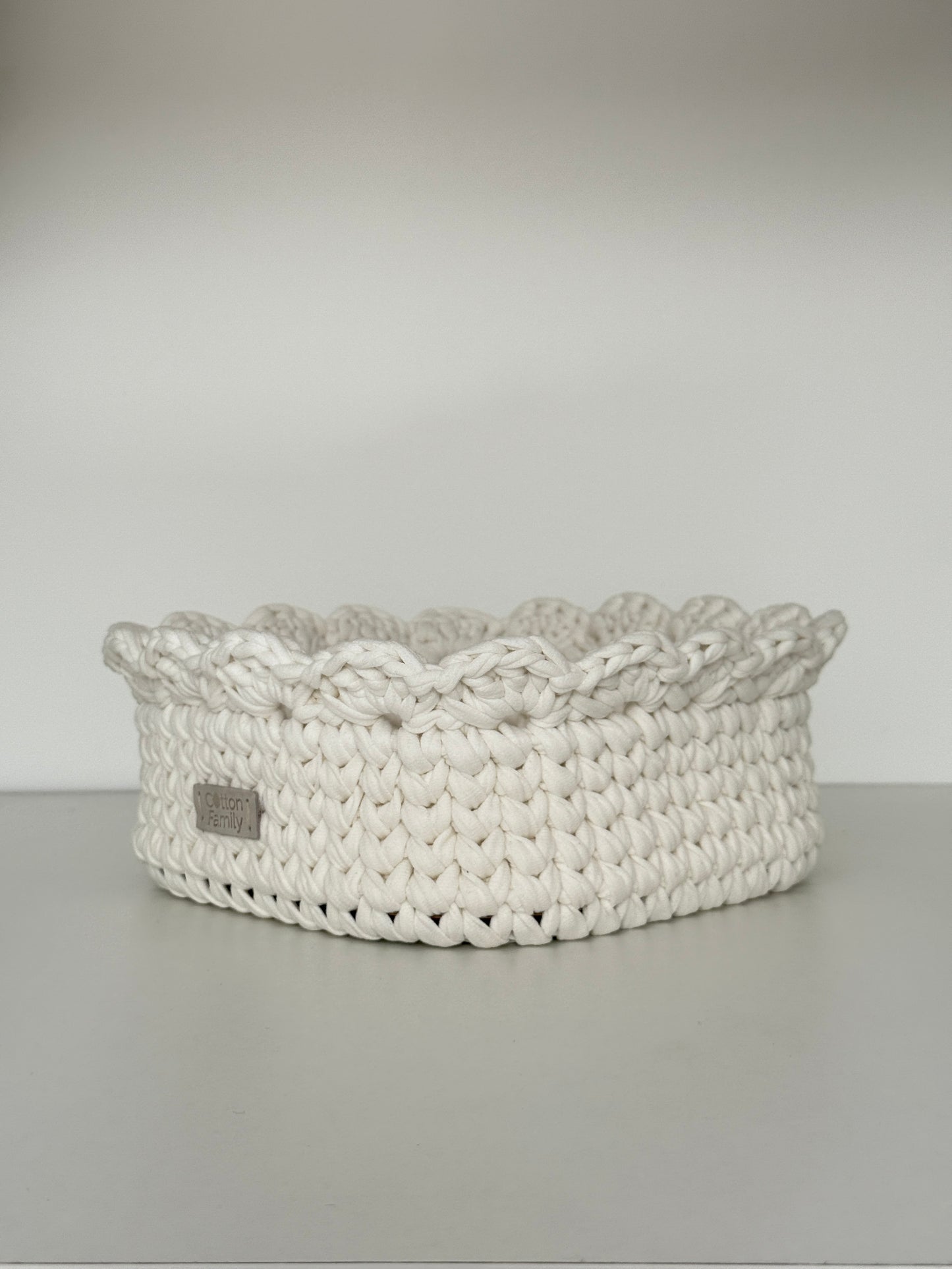 Petal Basket — Milk | Soft-Edge Decorative Storage by Cotton Family Design