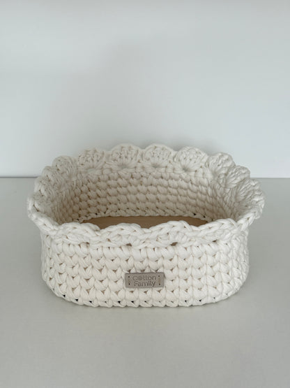 Petal Basket — Milk | Soft-Edge Decorative Storage by Cotton Family Design