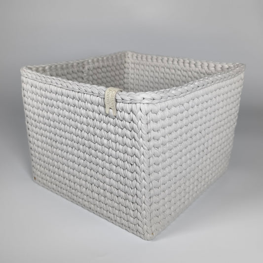 CUBE Wood Basket — Stone