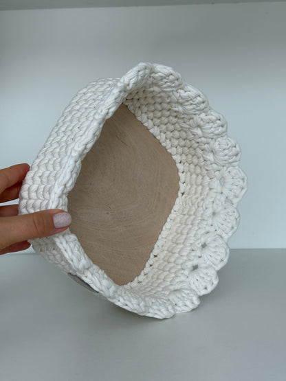 Petal Basket — Milk | Soft-Edge Decorative Storage by Cotton Family Design