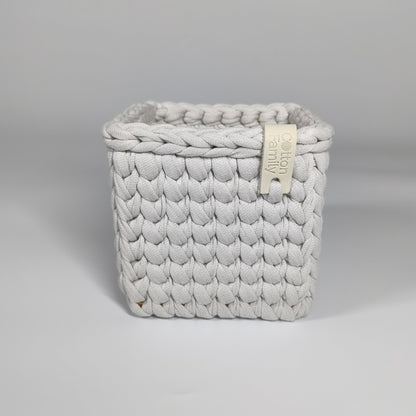CUBE Wood Basket — Stone