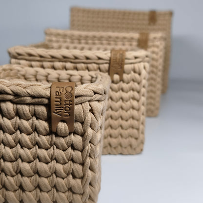 CUBE Wood Basket — Warm Sand