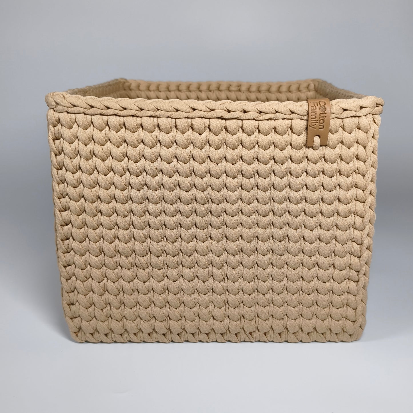 CUBE Wood Basket — Warm Sand