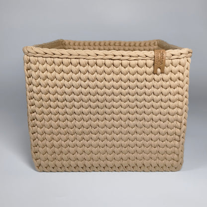 CUBE Wood Basket — Warm Sand