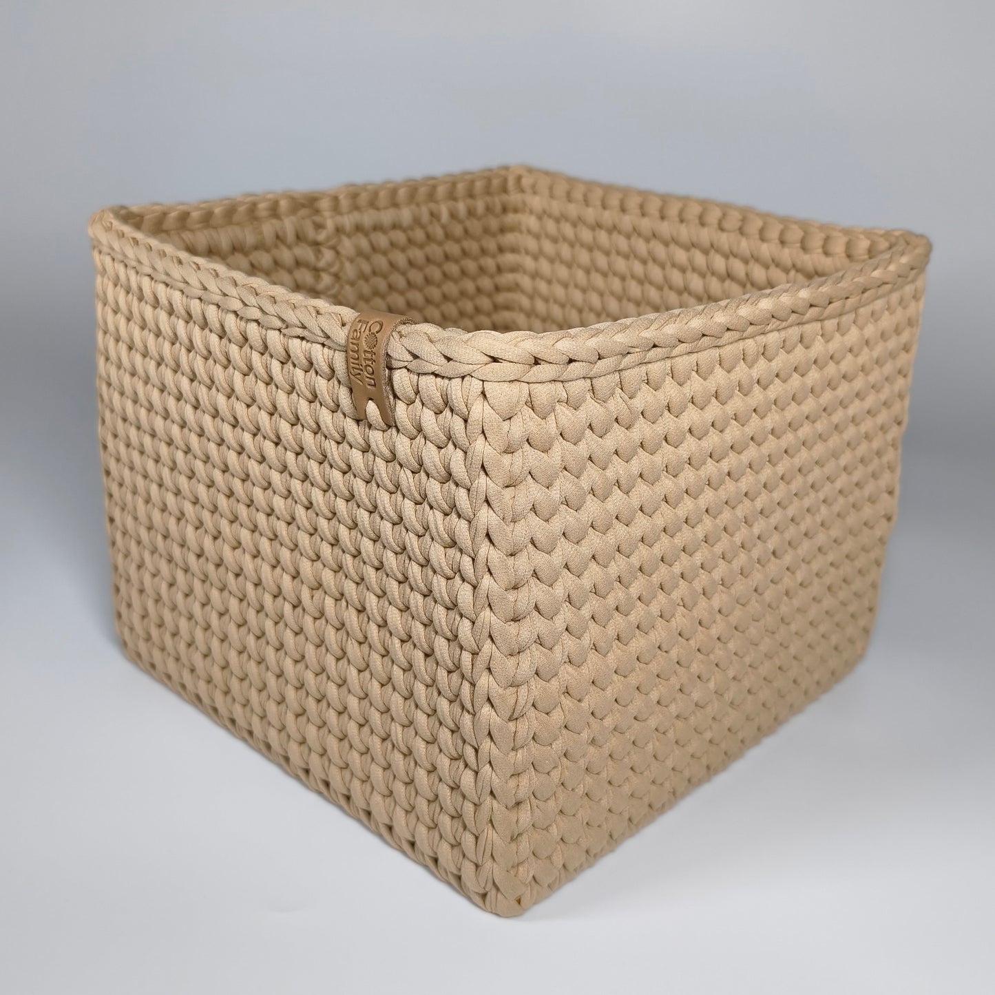 CUBE Wood Basket — Warm Sand