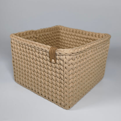 CUBE Wood Basket — Warm Sand