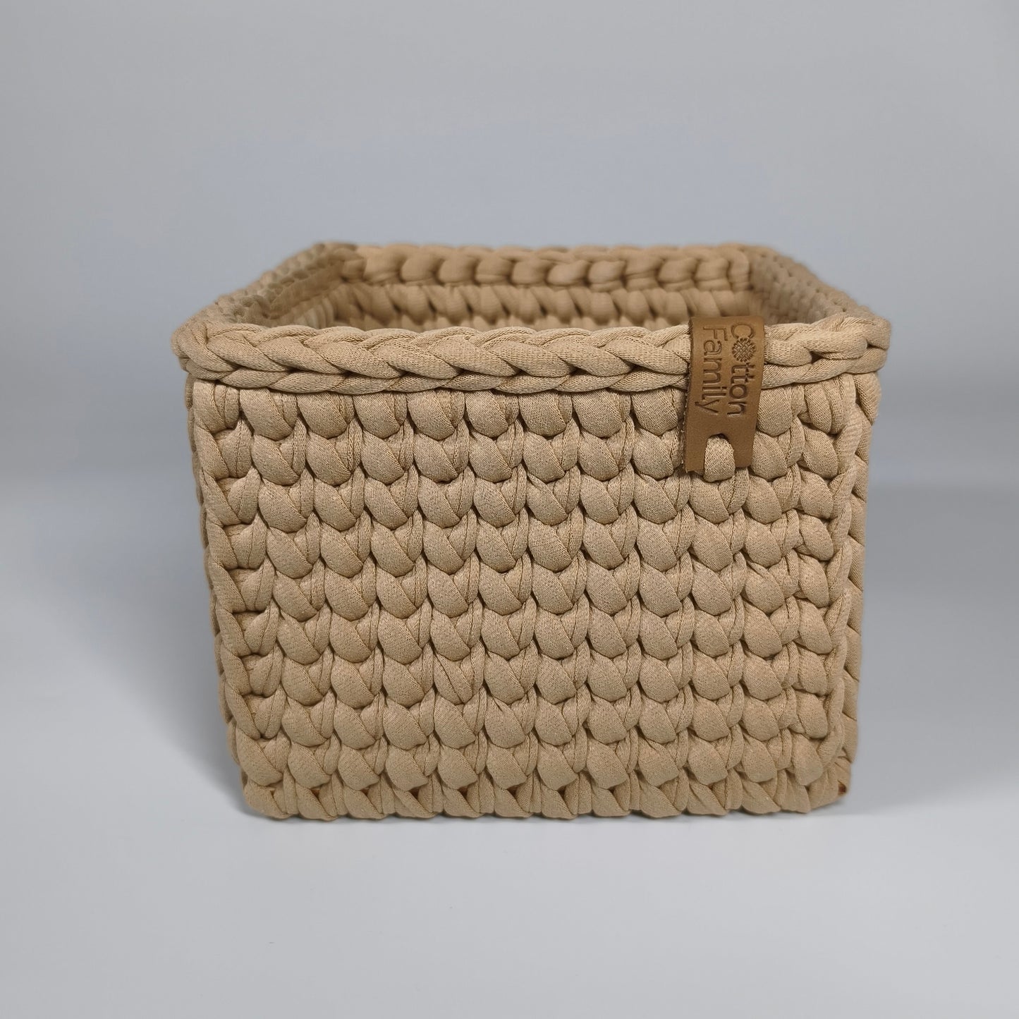 CUBE Wood Basket — Warm Sand