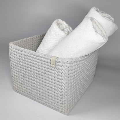 CUBE Wood Basket — Stone