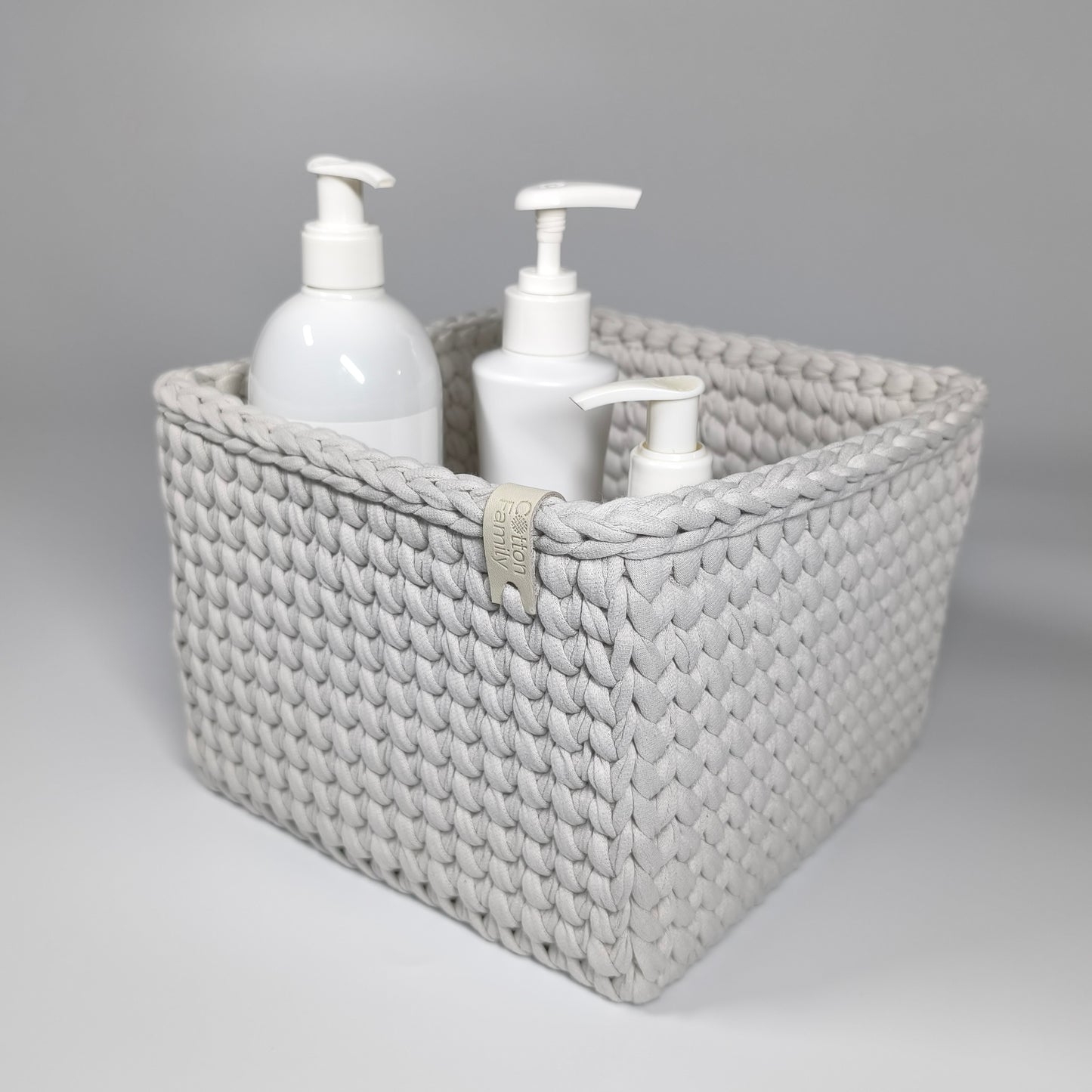CUBE Wood Basket — Stone