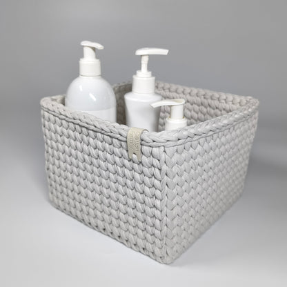 CUBE Wood Basket — Stone