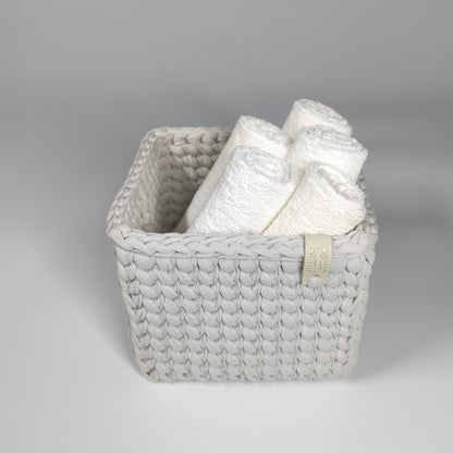 CUBE Wood Basket — Stone