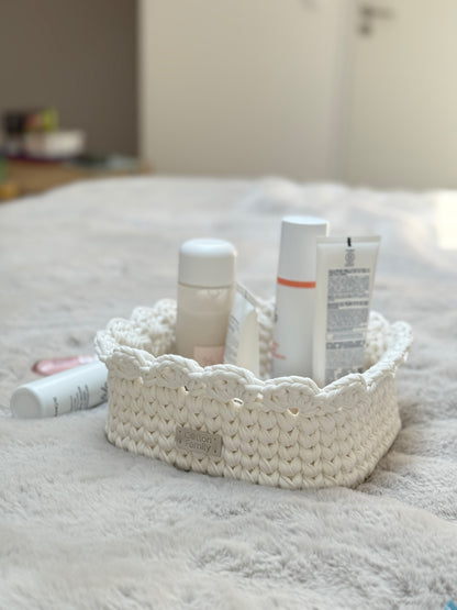 Petal Basket — Milk | Soft-Edge Decorative Storage by Cotton Family Design