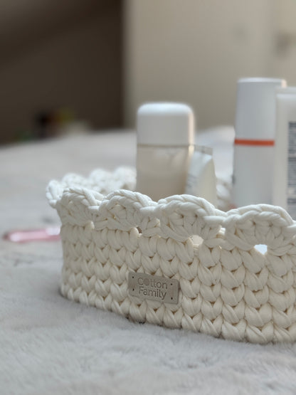 Petal Basket — Milk | Soft-Edge Decorative Storage by Cotton Family Design