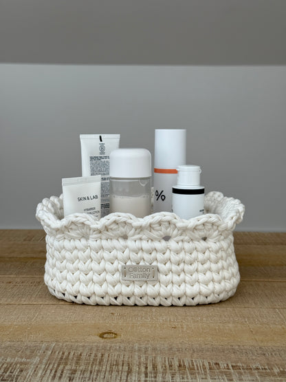 Petal Basket — Milk | Soft-Edge Decorative Storage by Cotton Family Design