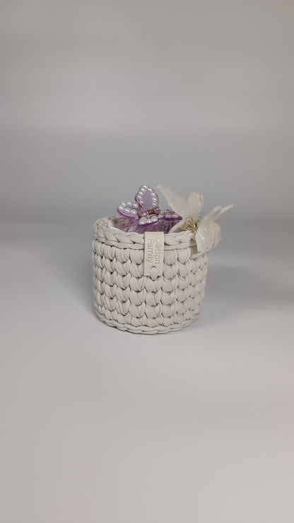 CLASSIC Set — Stone | Handmade Round Crochet Storage Baskets (Set of 3)