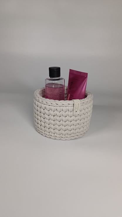 CLASSIC Set — Stone | Handmade Round Crochet Storage Baskets (Set of 3)