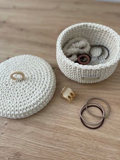 "RING" Set of 3 Round Organizer Lidded Baskets