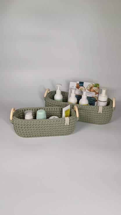 "WOODLOOP" Set of 2 Organizer Baskets
