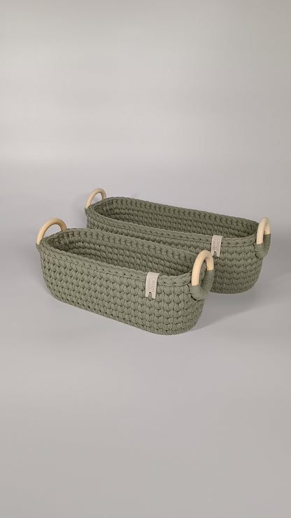 "WOODLOOP" Set of 2 Organizer Baskets