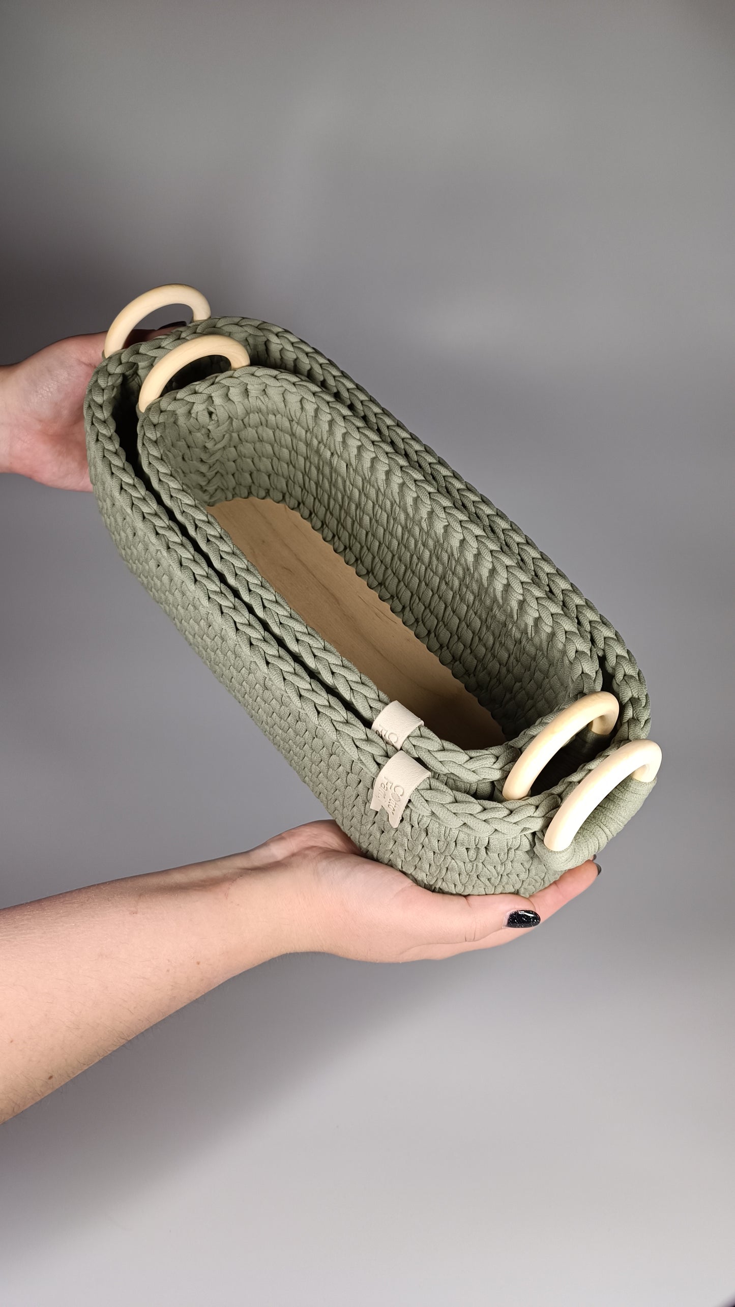 "WOODLOOP" Set of 2 Organizer Baskets