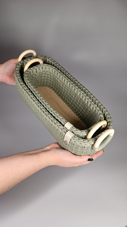 "WOODLOOP" Set of 2 Organizer Baskets