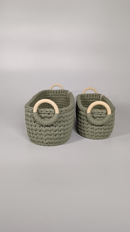 "WOODLOOP" Set of 2 Organizer Baskets