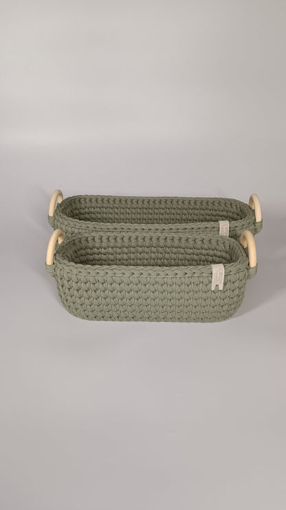 "WOODLOOP" Set of 2 Organizer Baskets