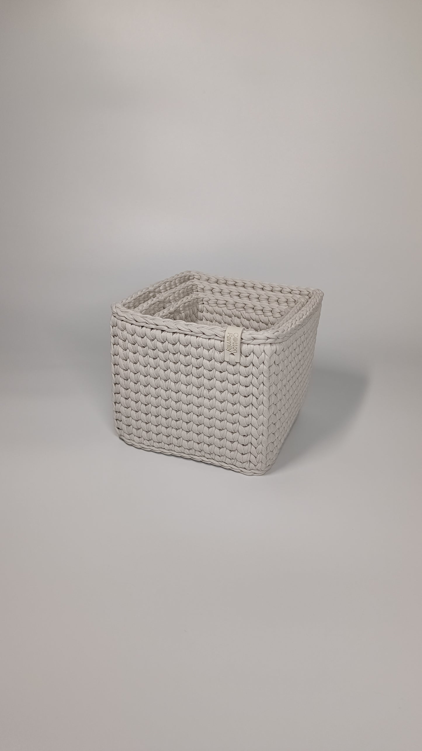 CUBE Set — Stone | Handmade Crochet Storage Baskets (Set of 3)