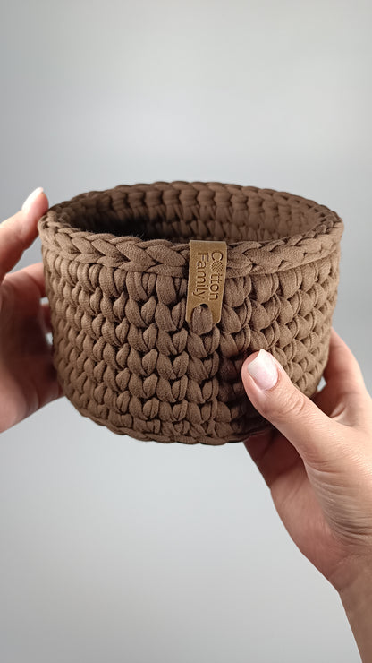 CLASSIC Set — Arabica | Handmade Round Crochet Storage Baskets (Set of 3)