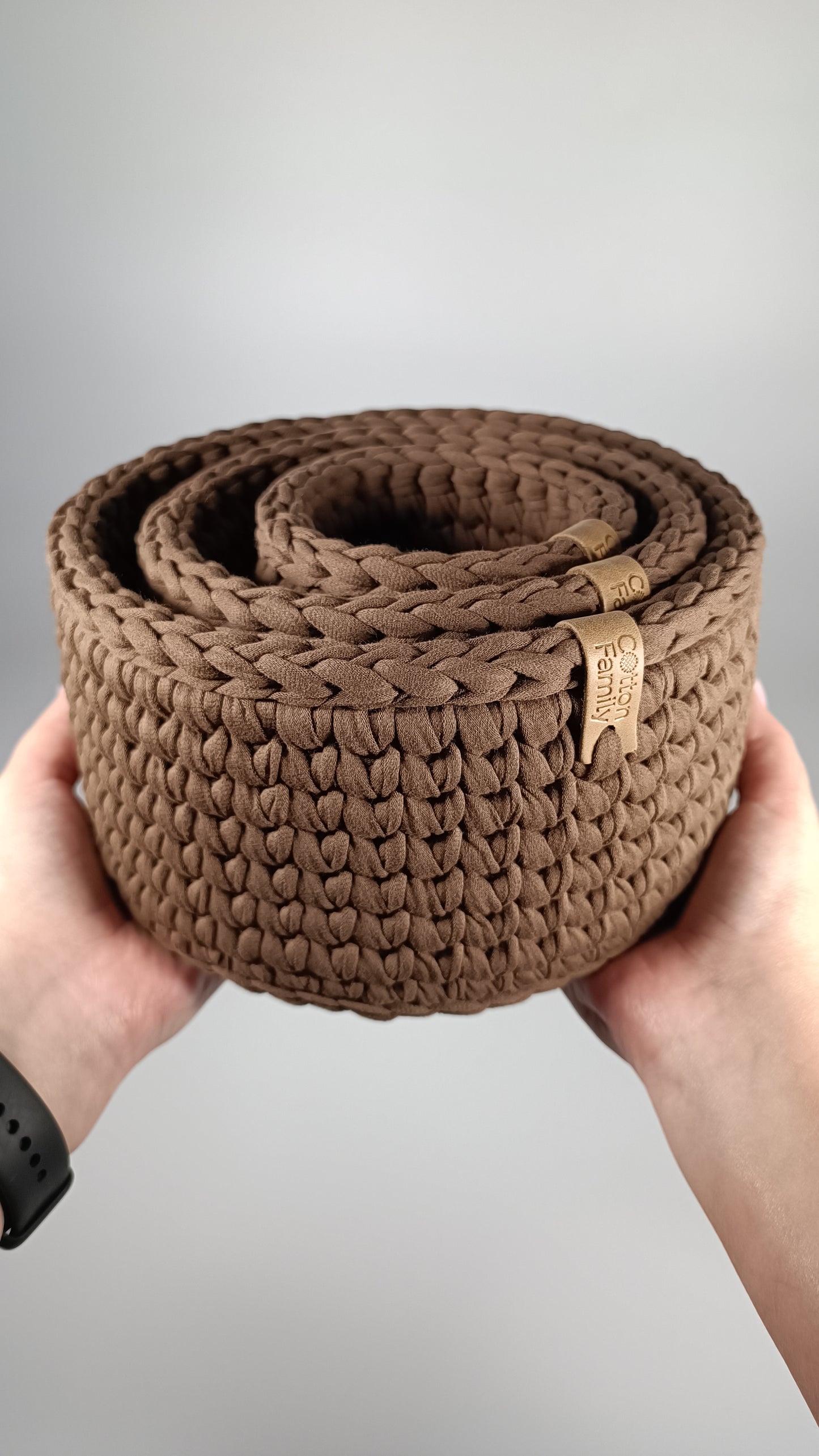 CLASSIC Set — Arabica | Handmade Round Crochet Storage Baskets (Set of 3)