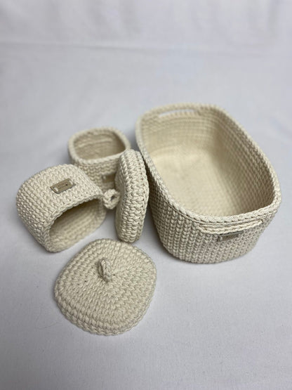 QUAD BOX Set — Natural | Handcrafted Bathroom & Home Organizers