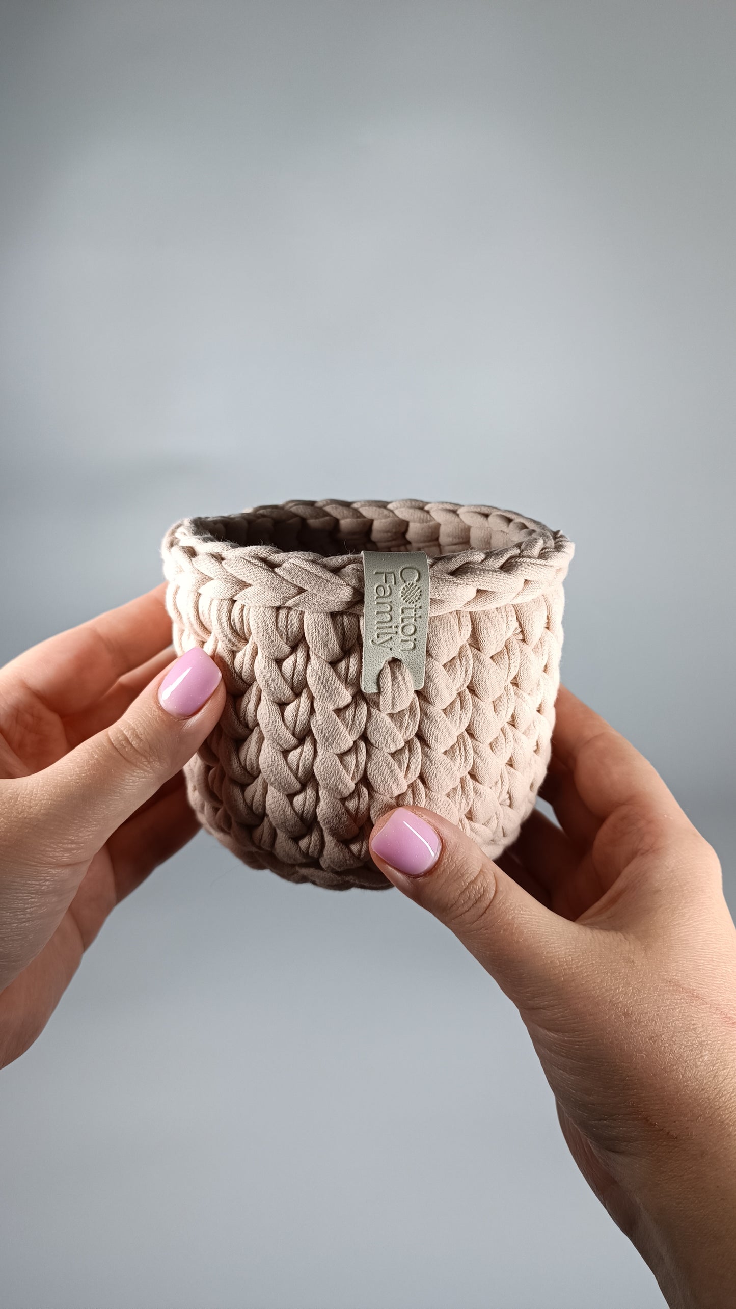 CLASSIC Set — Powder | Handmade Round Crochet Storage Baskets (Set of 3)