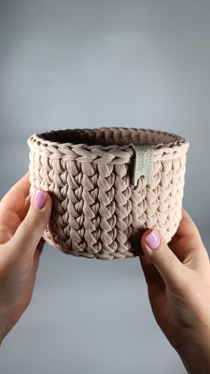 CLASSIC Set — Powder | Handmade Round Crochet Storage Baskets (Set of 3)