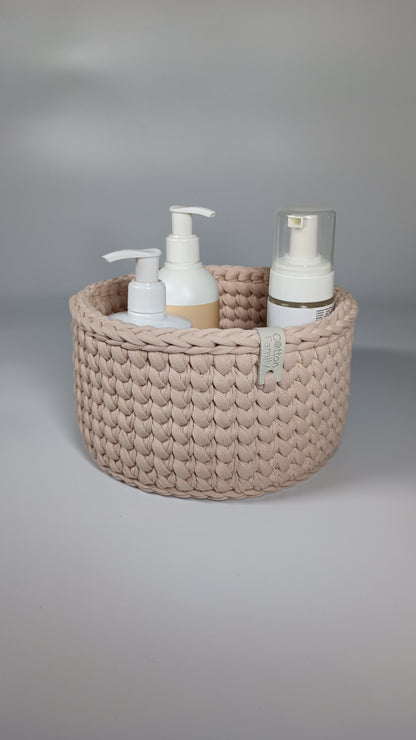 CLASSIC Set — Powder | Handmade Round Crochet Storage Baskets (Set of 3)